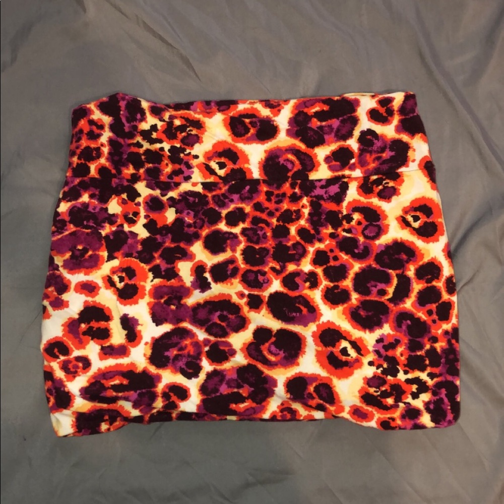 Leopard print neon skirt